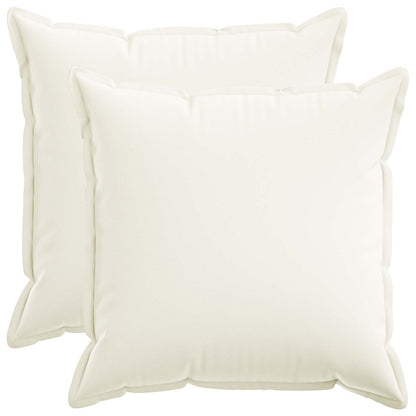 Cushion Cover 2 pcs HOUTEN White 55 x 55 cm Faux Linen