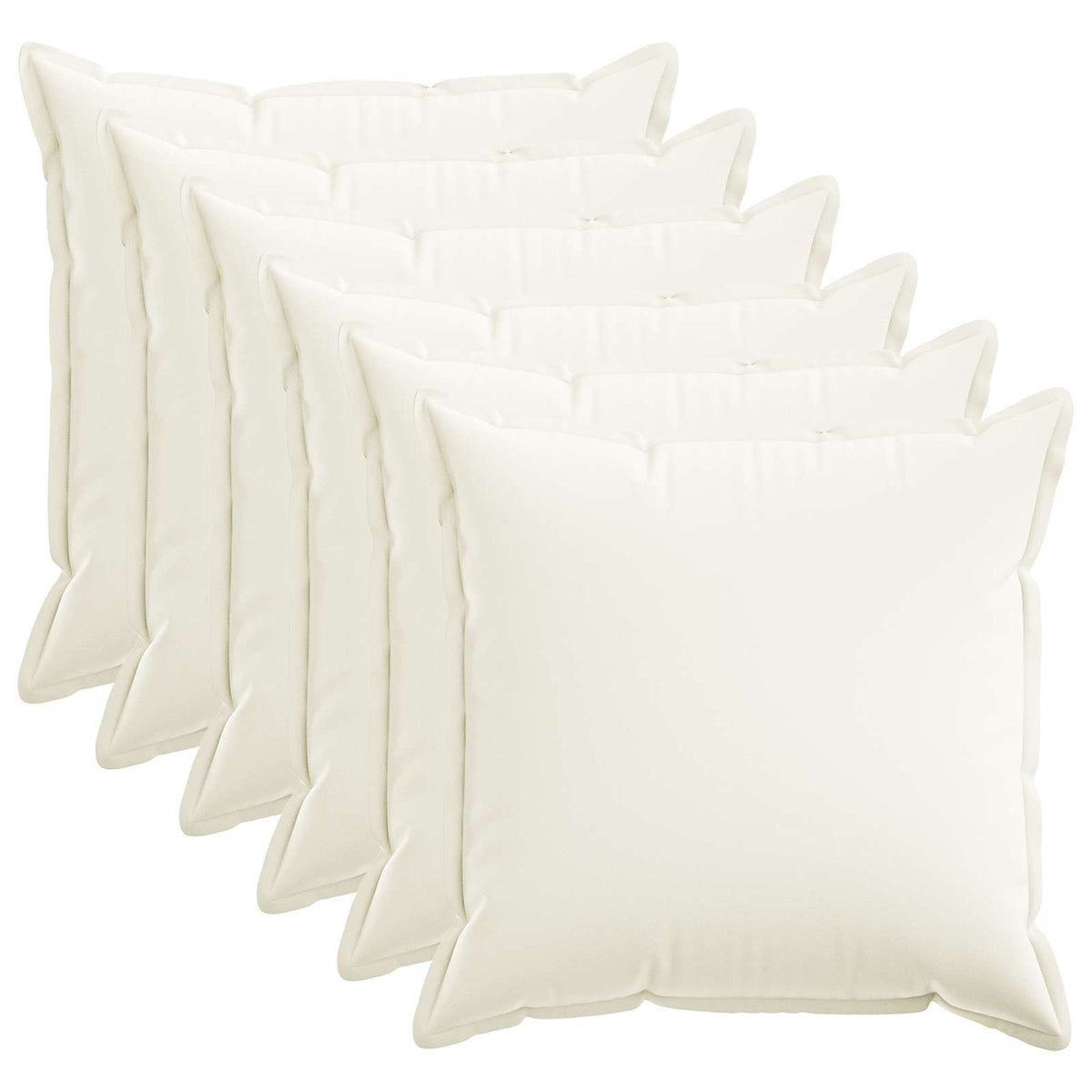 Cushion Cover 6 pcs HOUTEN White 55 x 55 cm Faux Linen