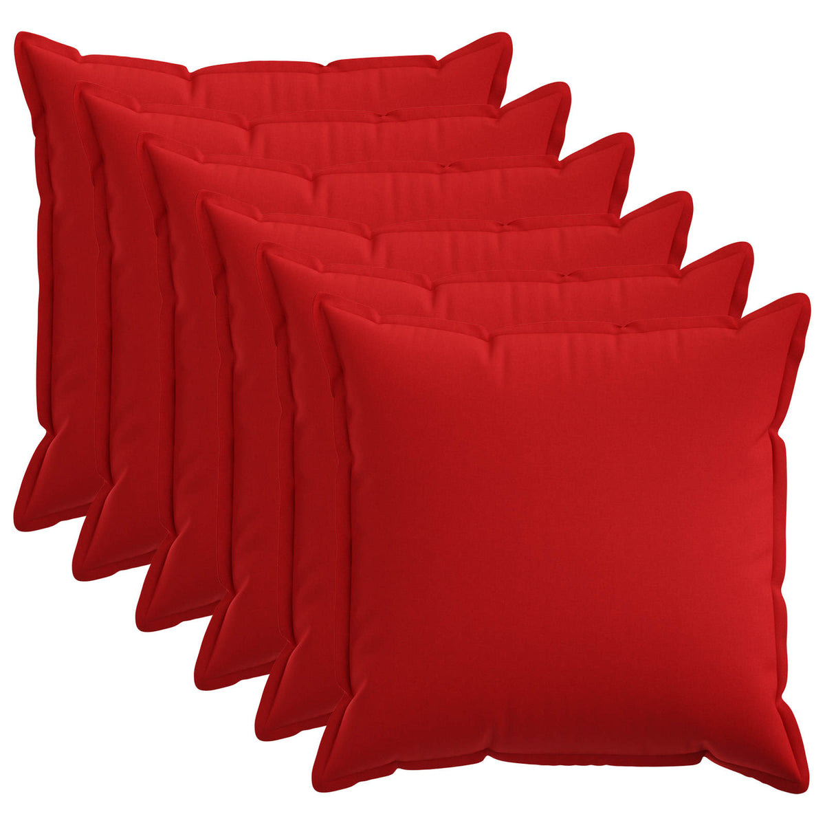 Cushion Cover 6 pcs HOUTEN Red 55 x 55 cm Faux Linen