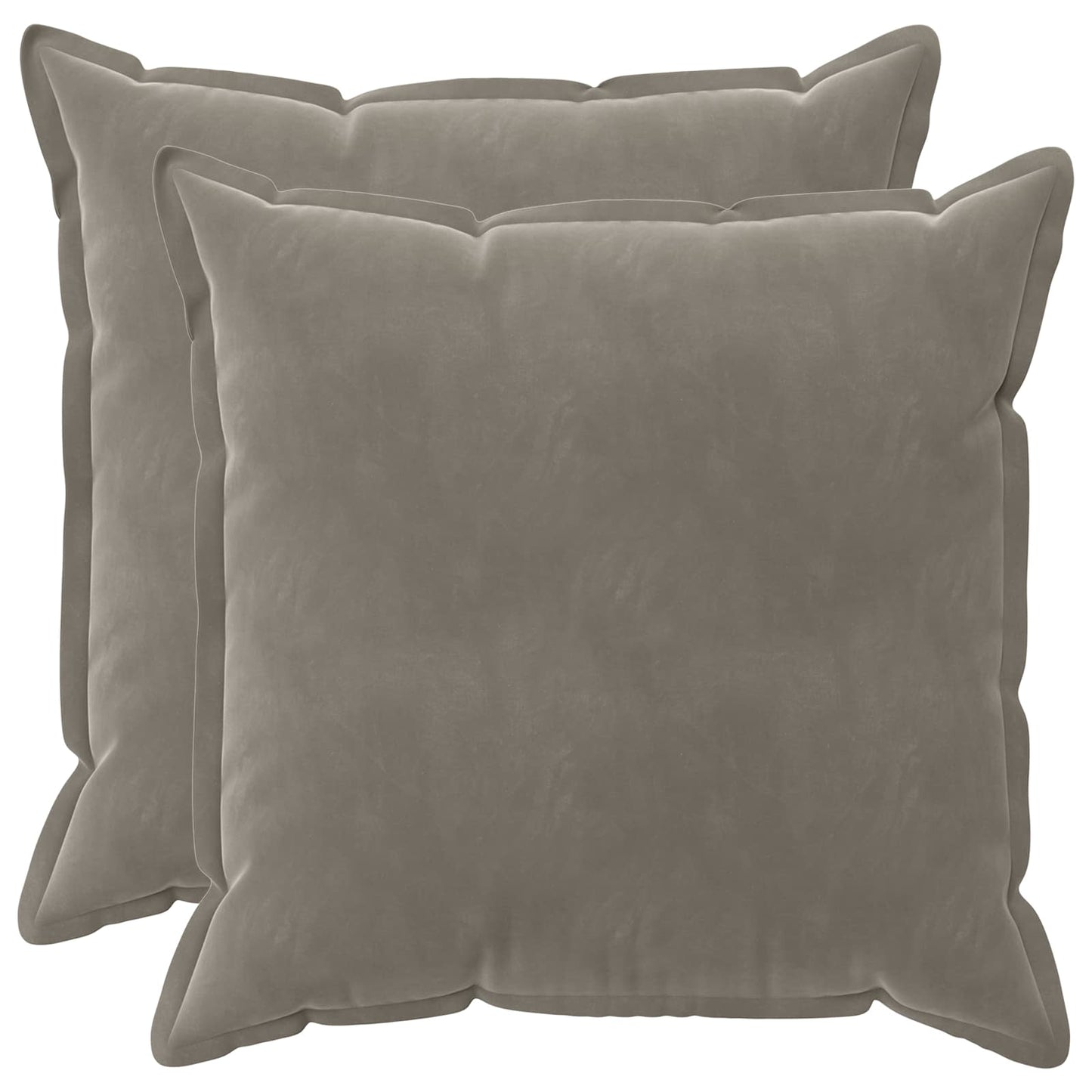 Cushion Cover 2 pcs HOUTEN Light Grey 55 x 55 cm Velvet