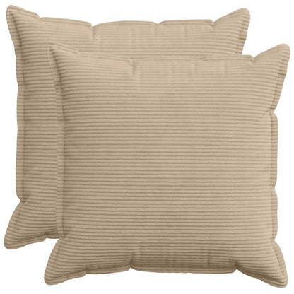 Cushion Cover 2 pcs HOUTEN Taupe 55 x 55 cm Corduroy