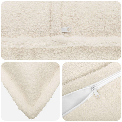 Cushion Cover 2 pcs HOUTEN Cream 55 x 55 cm Bouclé