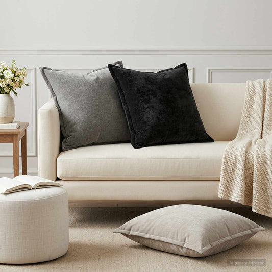 Cushion Cover 2 pcs HOUTEN Light Grey 60 x 60 cm
