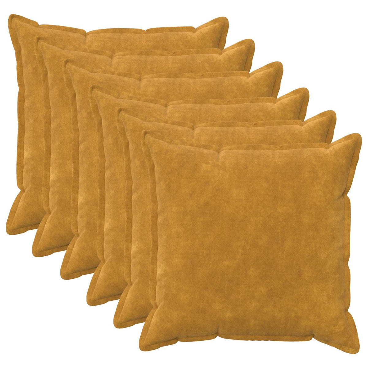 Cushion Cover 6 pcs HOUTEN Yellow 55 x 55 cm Microfiber Fleece