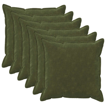 Cushion Cover 6 pcs HOUTEN Green 55 x 55 cm Microfiber Fleece