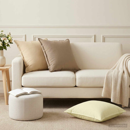 Cushion Cover 6 pcs HOUTEN Beige 55 x 55 cm Polyester