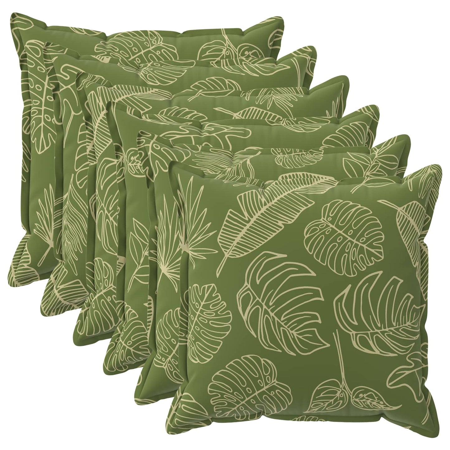 Cushion Cover 6 pcs HOUTEN Leaf Design 55 x 55 cm Polyester
