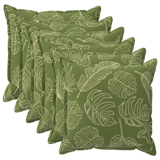 Cushion Cover 6 pcs HOUTEN Leaf Design 55 x 55 cm Polyester