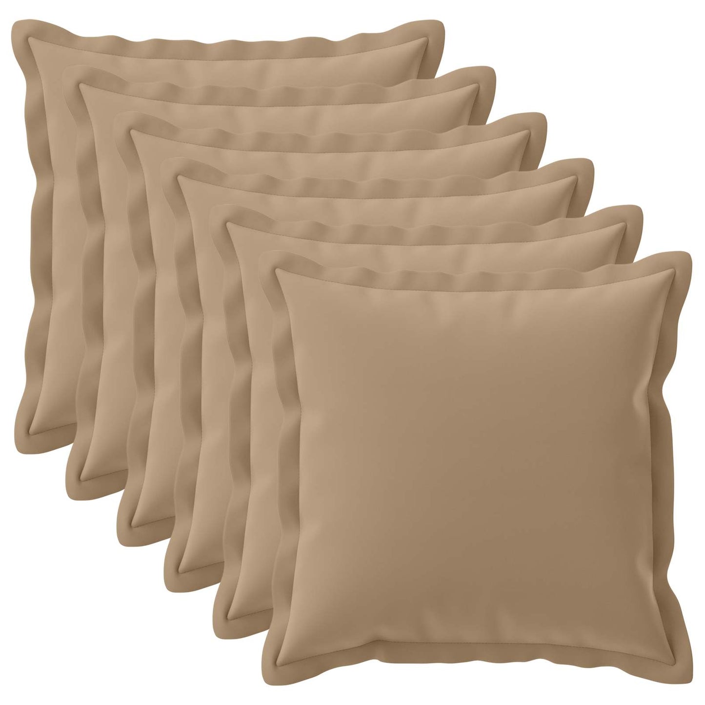 Cushion Cover 6 pcs HOUTEN Taupe 55 x 55 cm Polyester