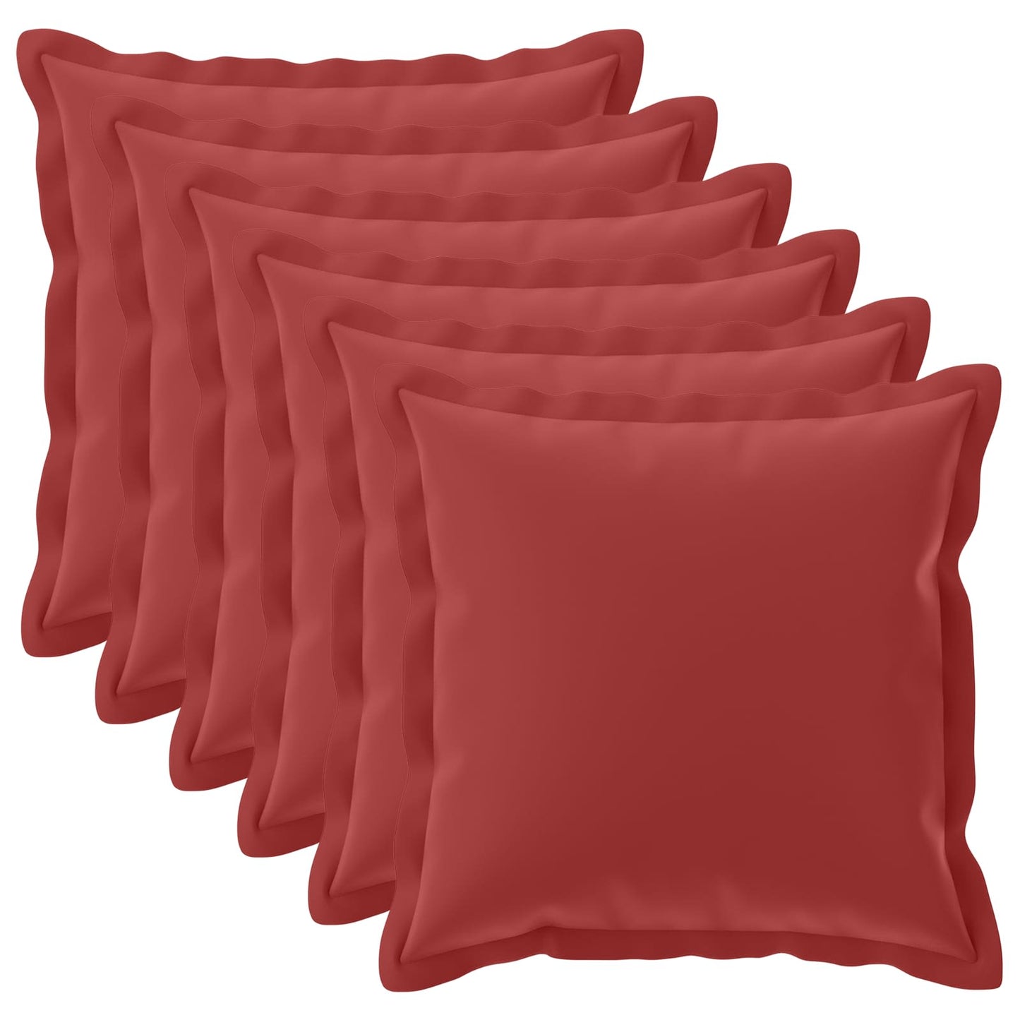 Cushion Cover 6 pcs HOUTEN Wine Red 55 x 55 cm Polyester