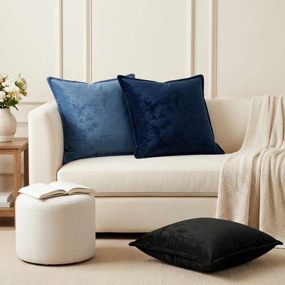 Cushion Cover 6 pcs HOUTEN Black 55 x 55 cm Flannel