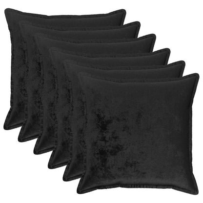 Cushion Cover 6 pcs HOUTEN Black 55 x 55 cm Flannel