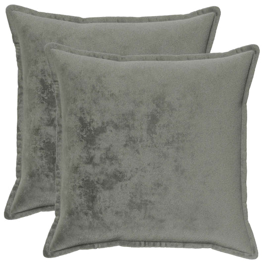 Cushion Cover 2 pcs HOUTEN Dark Grey 55 x 55 cm Flannel