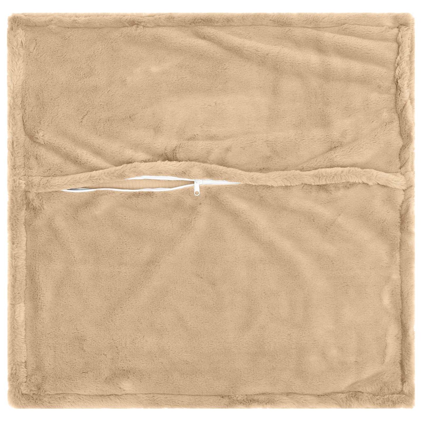 Cushion Cover 2 pcs HOUTEN Cream 55 x 55 cm Faux Rabbit Fur