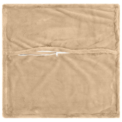 Cushion Cover 2 pcs HOUTEN Cream 55 x 55 cm Faux Rabbit Fur