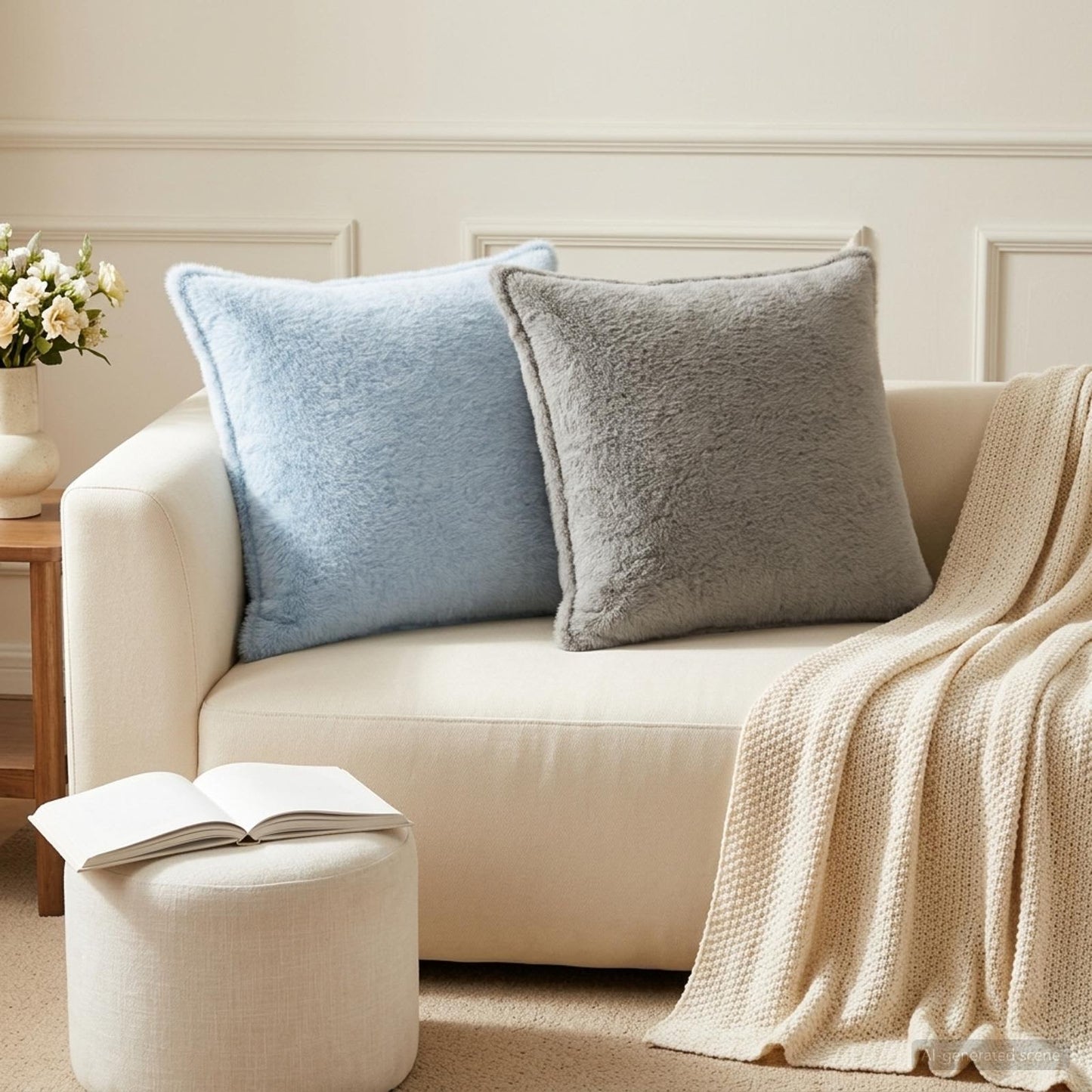 Cushion Cover 2 pcs HOUTEN Light Grey 55 x 55 cm