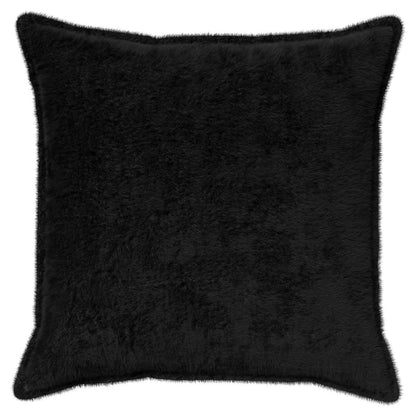Cushion Cover 2 pcs HOUTEN Black 55 x 55 cm Faux Rabbit Fur