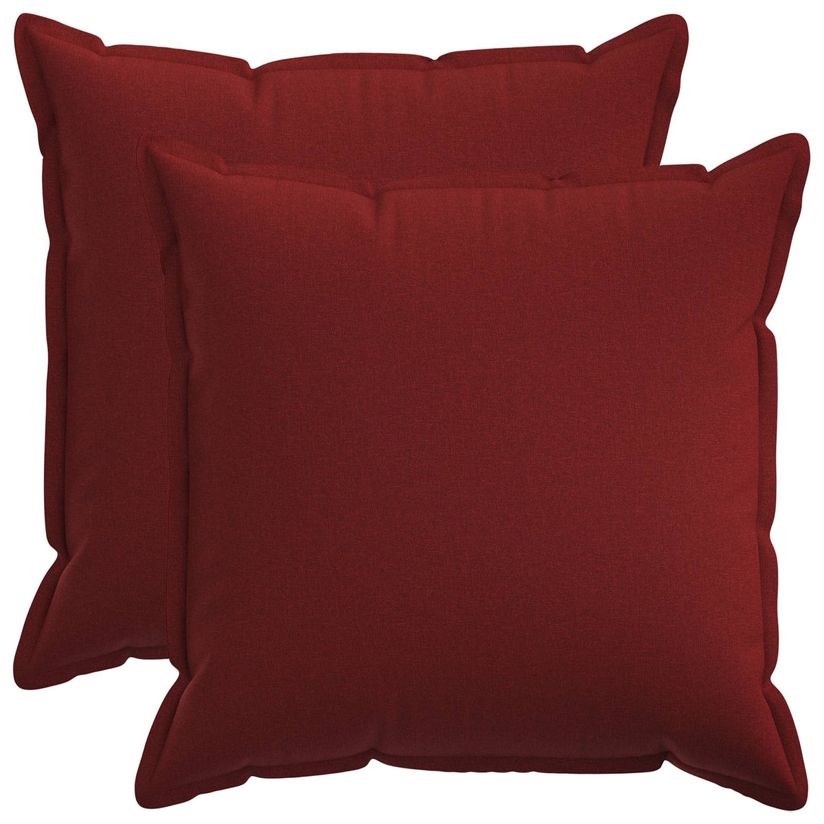 Cushion Cover 2 pcs HOUTEN Wine Red 60 x 60 cm Faux Linen