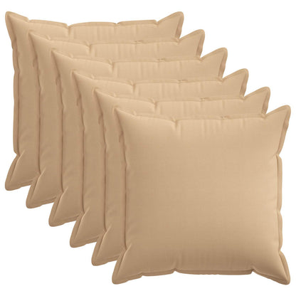Cushion Cover 6 pcs HOUTEN Cream 60 x 60 cm Faux Linen