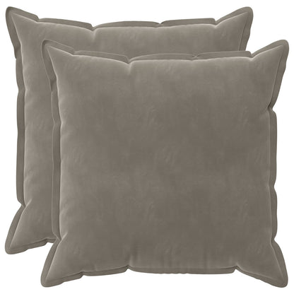 Cushion Cover 2 pcs HOUTEN Light Grey 60 x 60 cm Velvet