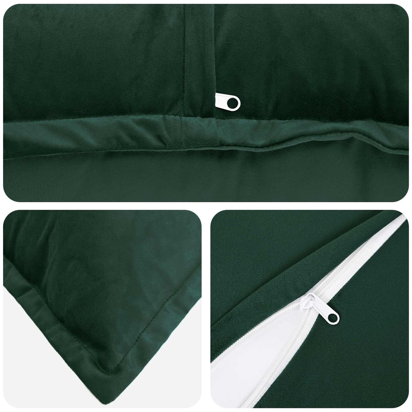 Cushion Cover 6 pcs HOUTEN Dark Green 60 x 60 cm Velvet