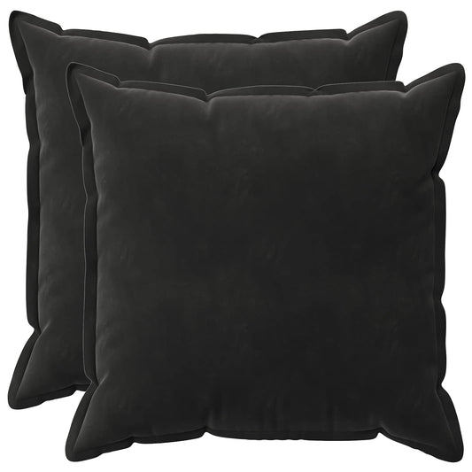 Cushion Cover 2 pcs HOUTEN Black 60 x 60 cm Velvet