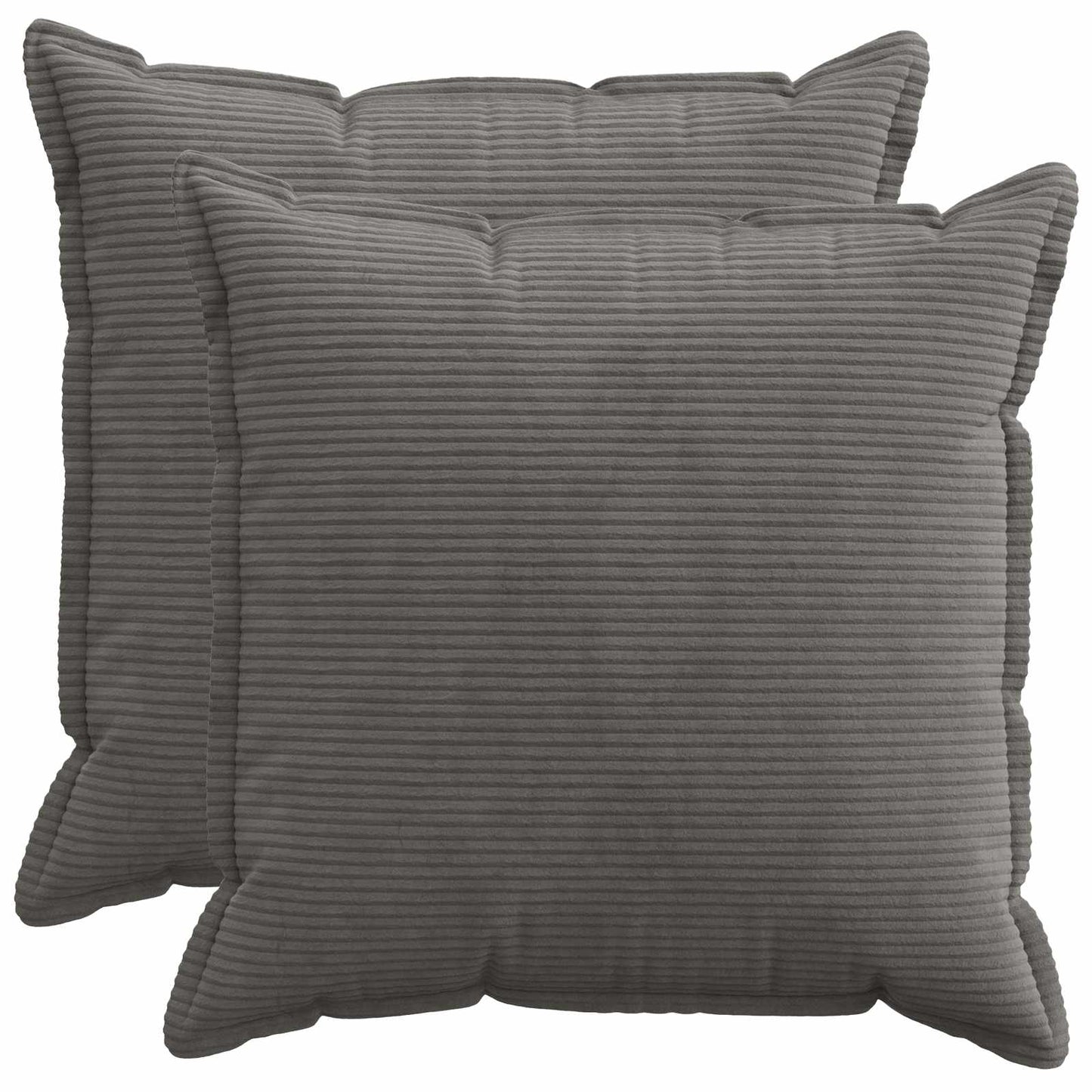 Cushion Cover 2 pcs HOUTEN Dark Grey 60 x 60 cm Corduroy
