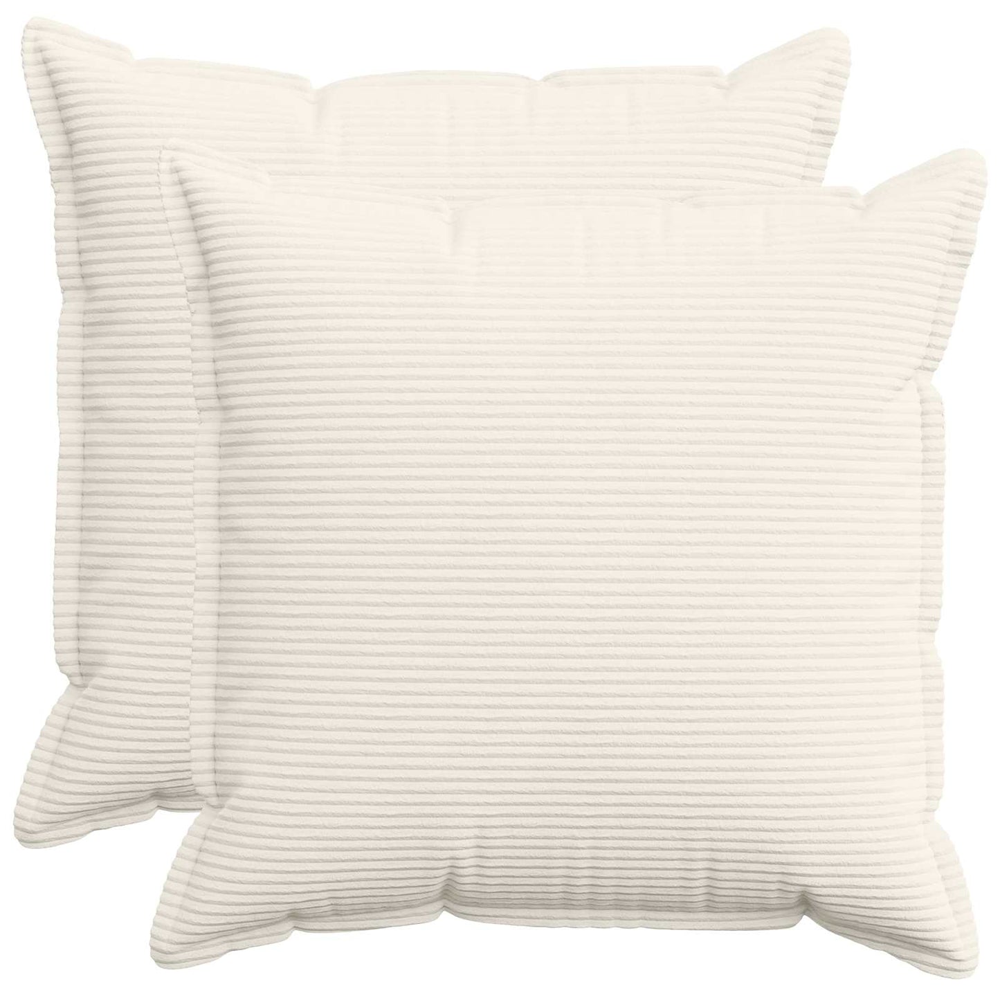 Cushion Cover 2 pcs HOUTEN Cream 60 x 60 cm Corduroy