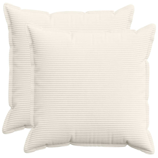 Cushion Cover 2 pcs HOUTEN Cream 60 x 60 cm Corduroy