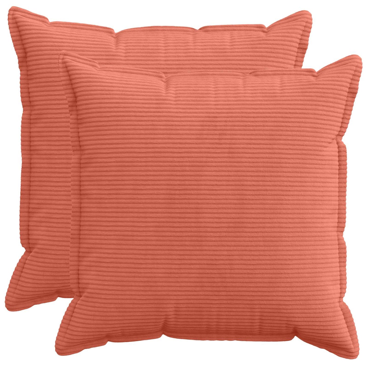 Cushion Cover 2 pcs HOUTEN Red Orange 60 x 60 cm Corduroy
