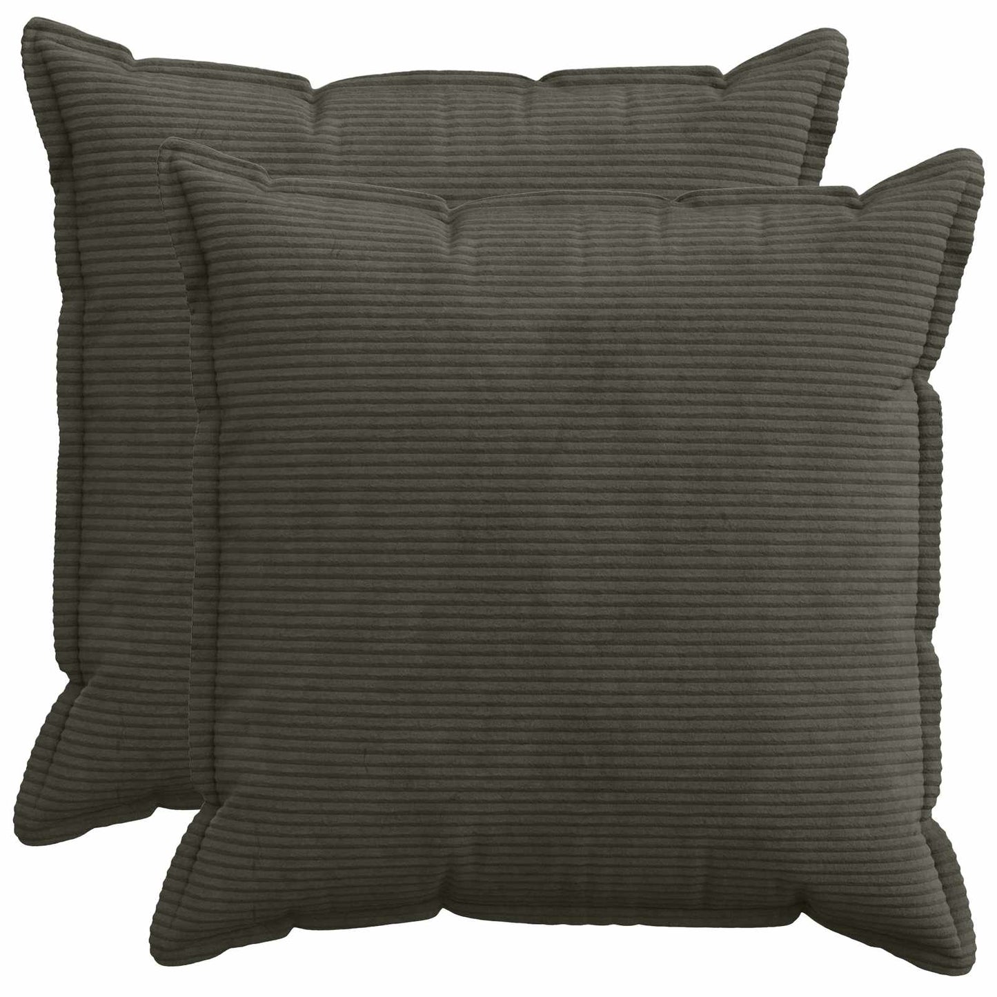 Cushion Cover 2 pcs HOUTEN Anthracite 60 x 60 cm Corduroy