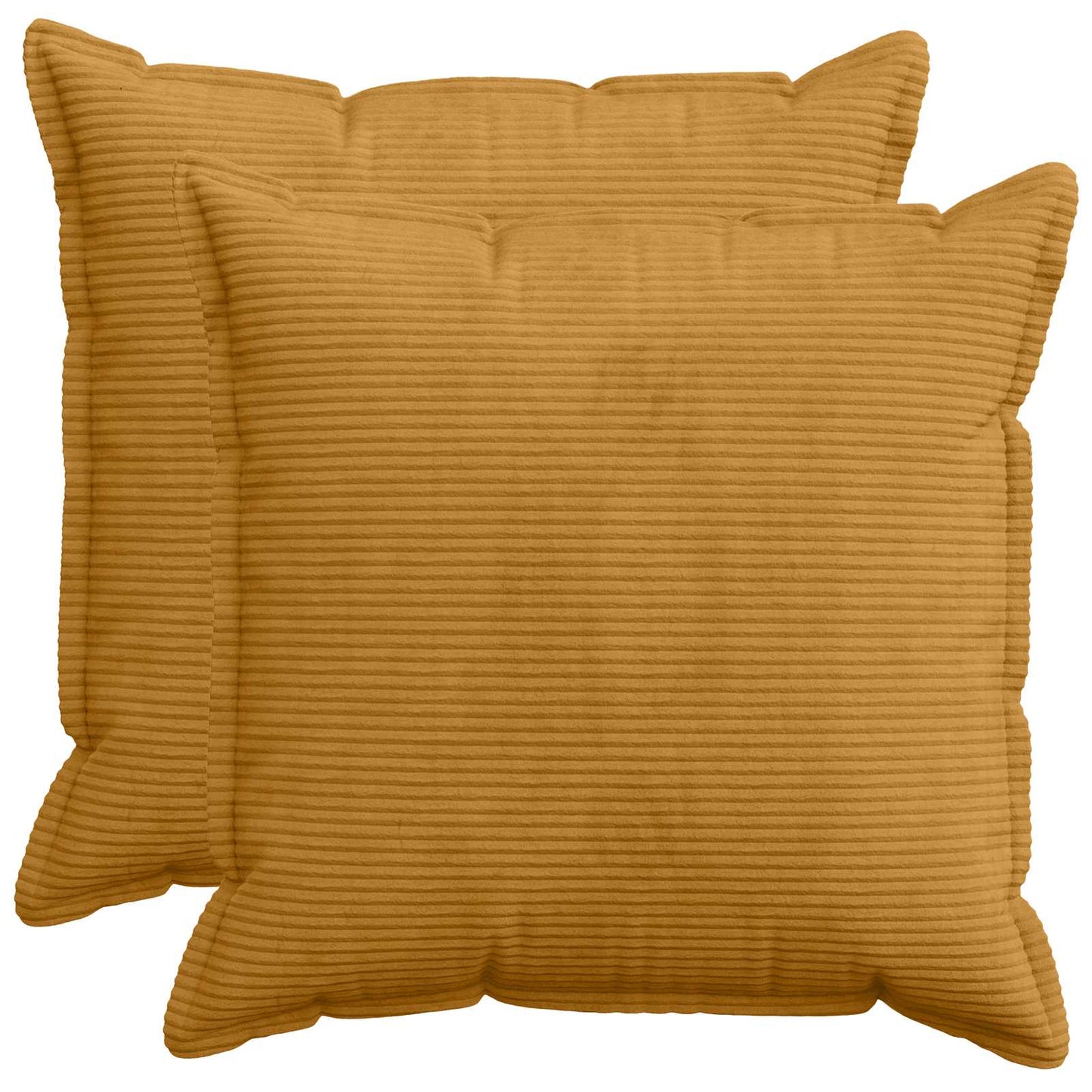 Cushion Cover 2 pcs HOUTEN Yellow 60 x 60 cm Corduroy