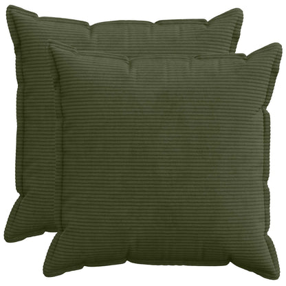 Cushion Cover 2 pcs HOUTEN Green 60 x 60 cm Corduroy