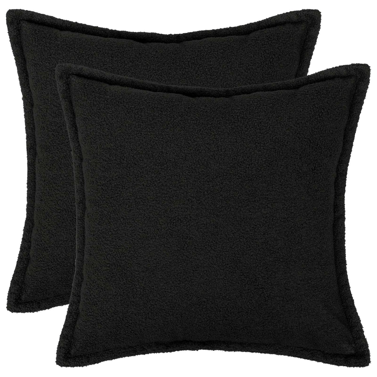 Cushion Cover 2 pcs HOUTEN Black 60 x 60 cm Bouclé