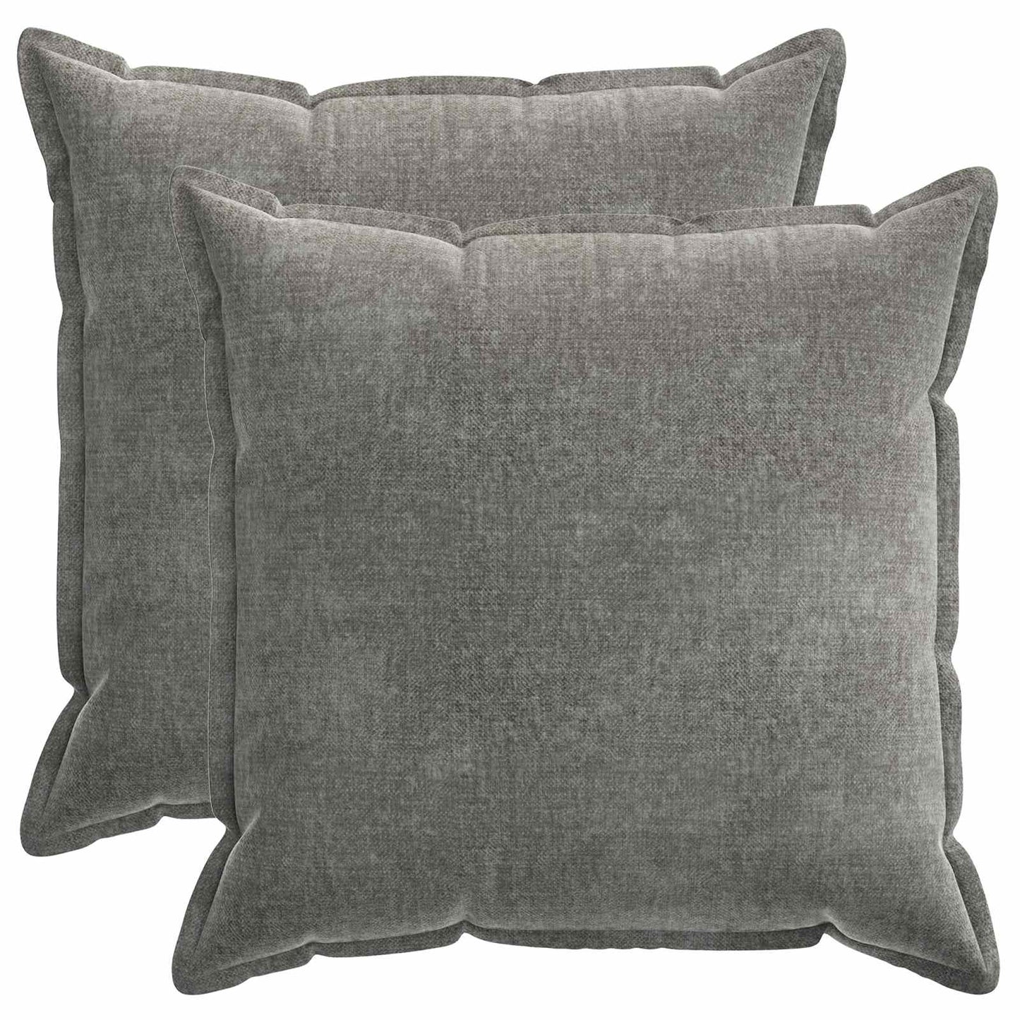 Cushion Cover 2 pcs HOUTEN Dark Grey 60 x 60 cm Chenille Fabric