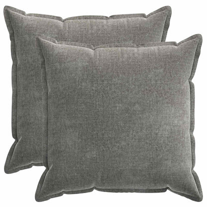 Cushion Cover 2 pcs HOUTEN Dark Grey 60 x 60 cm Chenille Fabric