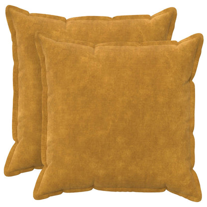 Cushion Cover 2 pcs HOUTEN Yellow 60 x 60 cm Microfiber Fleece