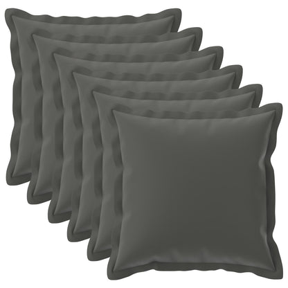 Cushion Cover 6 pcs HOUTEN Anthracite 60 x 60 cm Polyester