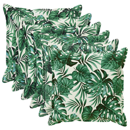 Cushion Cover 6 pcs HOUTEN Leaf Pattern 60 x 60 cm Polyester