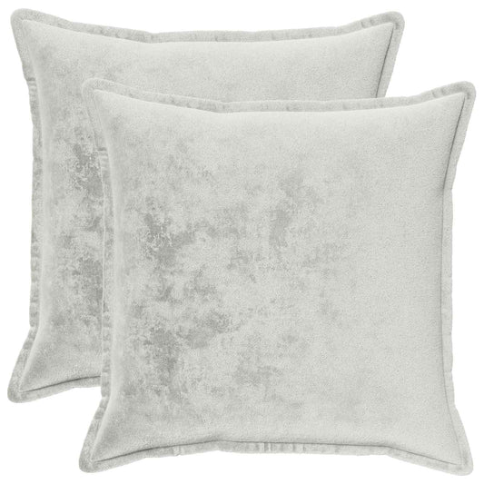 Cushion Cover 2 pcs HOUTEN Light Grey 60 x 60 cm Flannel