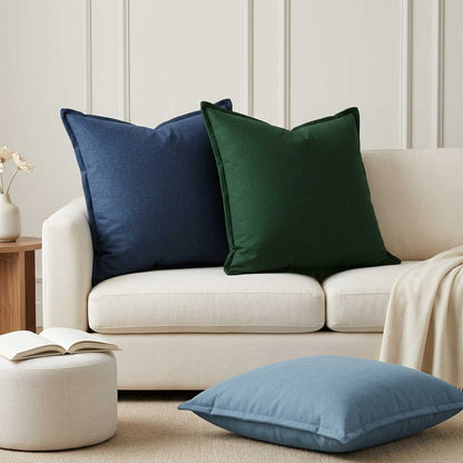 Cushion Cover 6 pcs HOUTEN Blue 70 x 70 cm Faux Linen