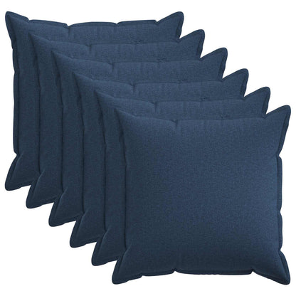 Cushion Cover 6 pcs HOUTEN Blue 65 x 65 cm Faux Linen