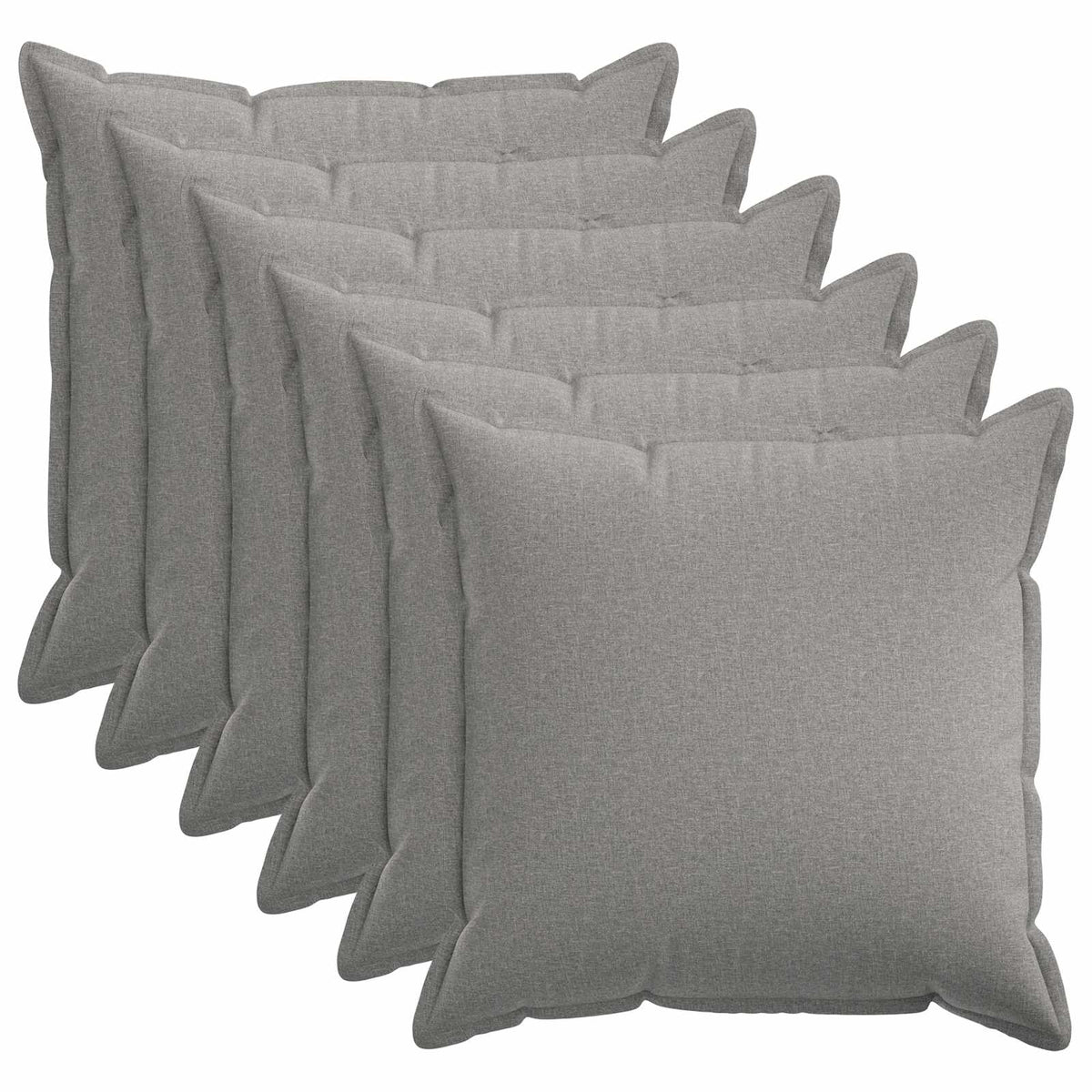 Cushion Cover 6 pcs HOUTEN Cloud Grey 65 x 65 cm Faux Linen