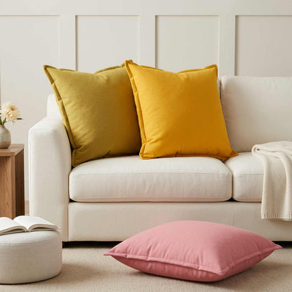Cushion Cover 6 pcs HOUTEN Pink 65 x 65 cm Faux Linen
