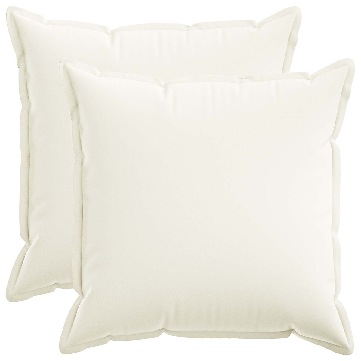 Cushion Cover 2 pcs HOUTEN White 65 x 65 cm Faux Linen