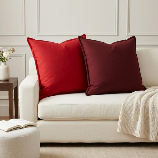 Cushion Cover 6 pcs HOUTEN Red 70 x 70 cm Faux Linen