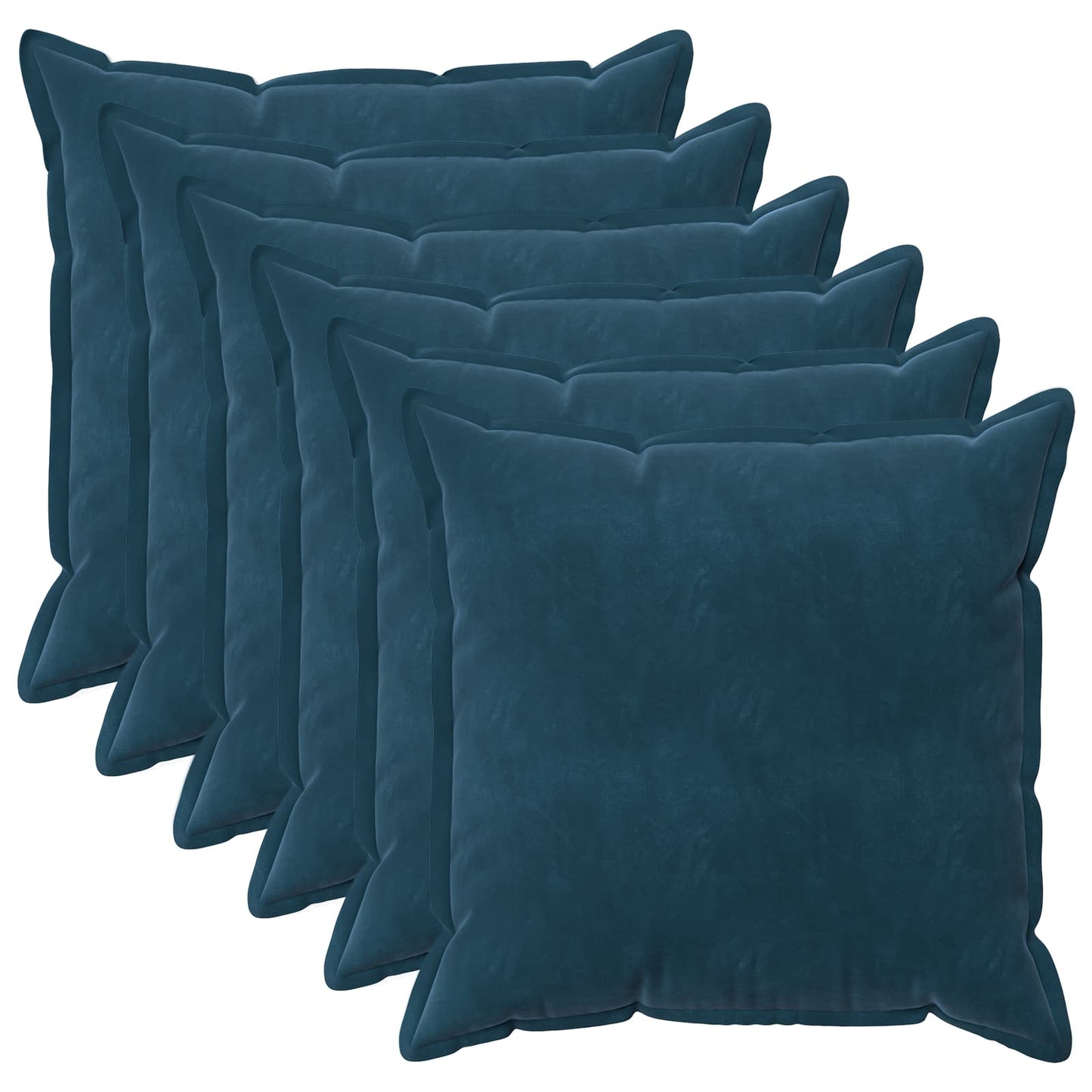 Cushion Cover 6 pcs HOUTEN Blue 65 x 65 cm Velvet