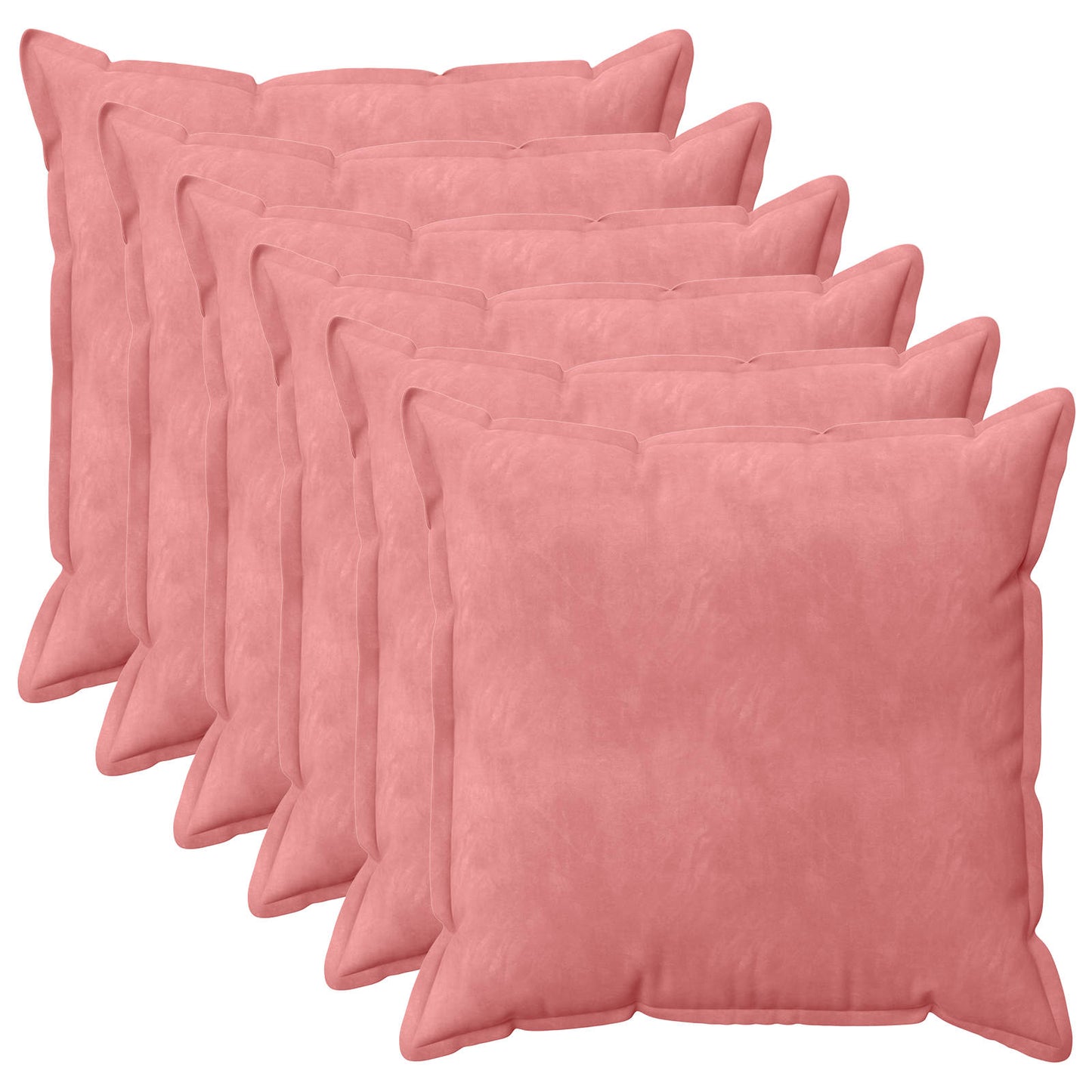 Cushion Cover 6 pcs HOUTEN Pink 65 x 65 cm Velvet