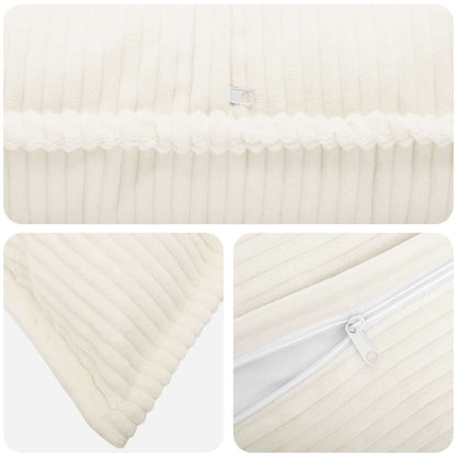 Cushion Cover 2 pcs HOUTEN Cream 65 x 65 cm Corduroy