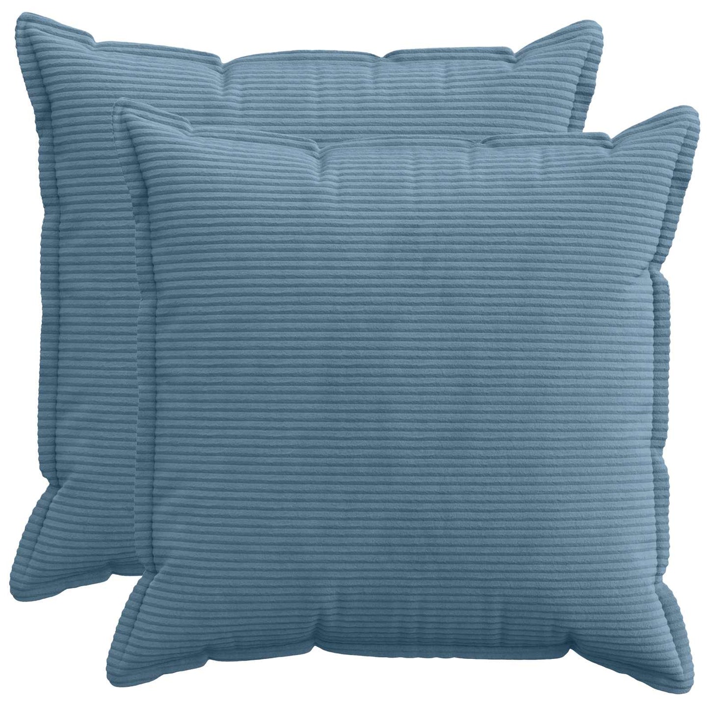 Cushion Cover 2 pcs HOUTEN Blue 65 x 65 cm Corduroy